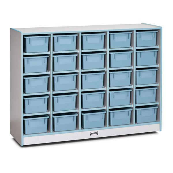 Jonti-Craft Rainbow Accents 25 Cubbie-Tray Mobile Storage, with Trays, Coastal Blue 0426JCWW131 - main